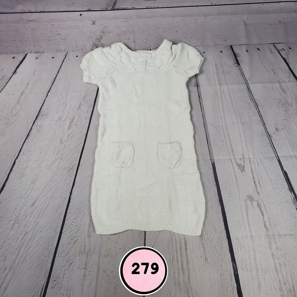 1989 Place Girls White Knit Dress – Casual Soft Everyday Dress